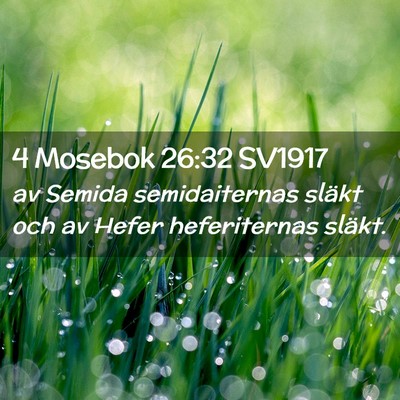 Picture 02 - 4 Mosebok 26:32 SV1917 - av Semida semidaiternas släkt och av Hefer - Bible Verse Picture