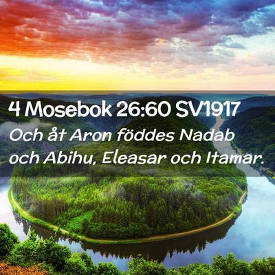 Picture 02 - 4 Mosebok 26:60 SV1917 - Och åt Aron föddes Nadab och Abihu, Eleasar och - Bible Verse Picture