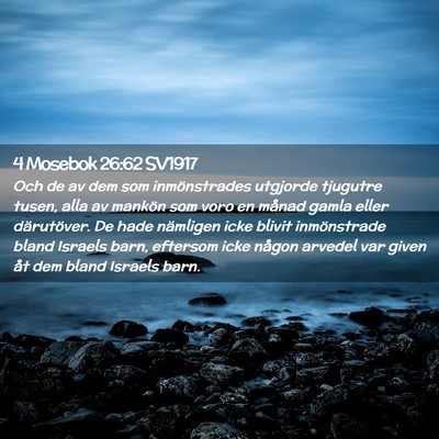 Picture 02 - 4 Mosebok 26:62 SV1917 - Och de av dem som inmönstrades utgjorde tjugutre - Bible Verse Picture