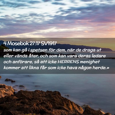 Picture 02 - 4 Mosebok 27:17 SV1917 - som kan gå i spetsen för dem, när de draga ut - Bible Verse Picture