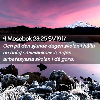 Picture 02 - 4 Mosebok 28:25 SV1917 - Och på den sjunde dagen skolen I hålla en helig - Bible Verse Picture