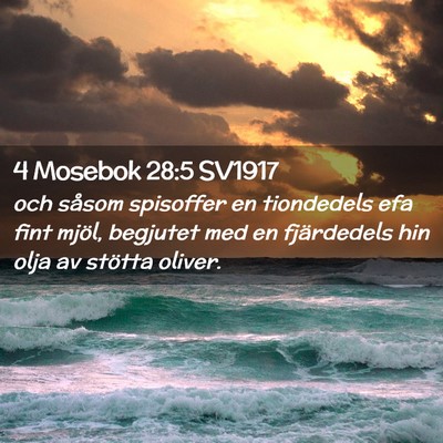 Picture 02 - 4 Mosebok 28:5 SV1917 - och såsom spisoffer en tiondedels efa fint - Bible Verse Picture