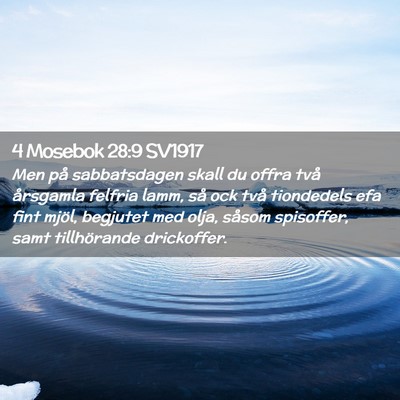 Picture 02 - 4 Mosebok 28:9 SV1917 - Men på sabbatsdagen skall du offra två - Bible Verse Picture