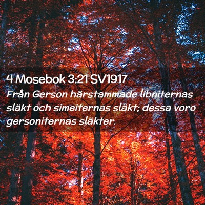 Picture 02 - 4 Mosebok 3:21 SV1917 - Från Gerson härstammade libniternas släkt och - Bible Verse Picture