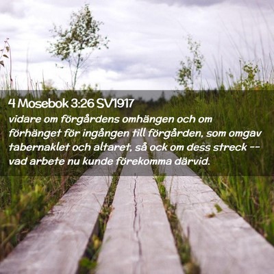 Picture 02 - 4 Mosebok 3:26 SV1917 - vidare om förgårdens omhängen och om - Bible Verse Picture
