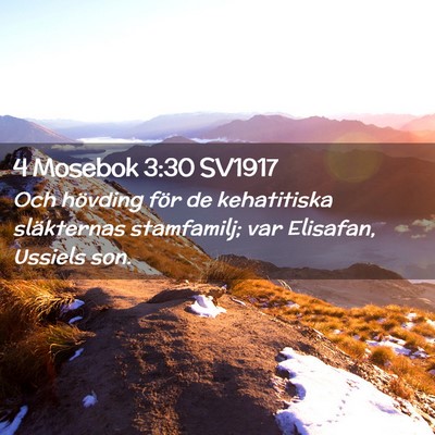 Picture 02 - 4 Mosebok 3:30 SV1917 - Och hövding för de kehatitiska släkternas - Bible Verse Picture