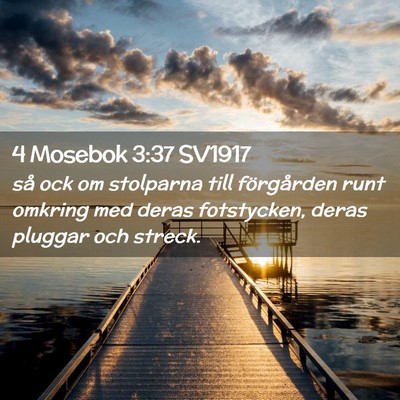 Picture 02 - 4 Mosebok 3:37 SV1917 - så ock om stolparna till förgården runt - Bible Verse Picture