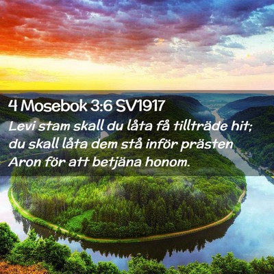 Picture 02 - 4 Mosebok 3:6 SV1917 - Levi stam skall du låta få tillträde hit; du - Bible Verse Picture