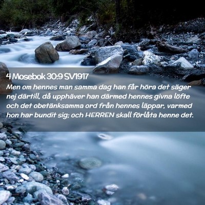 Picture 02 - 4 Mosebok 30:9 SV1917 - Men om hennes man samma dag han får höra det - Bible Verse Picture