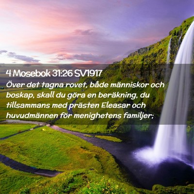 Picture 02 - 4 Mosebok 31:26 SV1917 - Över det tagna rovet, både människor och - Bible Verse Picture