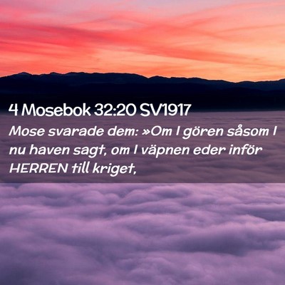 Picture 02 - 4 Mosebok 32:20 SV1917 - Mose svarade dem: »Om I gören såsom I nu haven - Bible Verse Picture