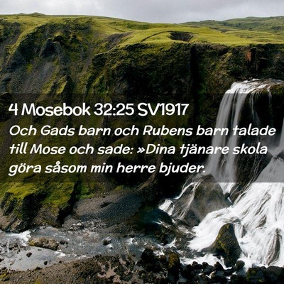 Picture 02 - 4 Mosebok 32:25 SV1917 - Och Gads barn och Rubens barn talade till Mose - Bible Verse Picture
