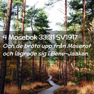 Picture 02 - 4 Mosebok 33:31 SV1917 - Och de bröto upp från Moserot och lägrade sig - Bible Verse Picture