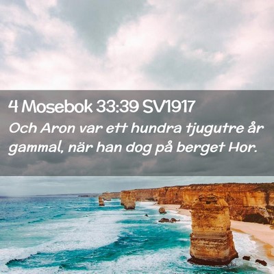 Picture 02 - 4 Mosebok 33:39 SV1917 - Och Aron var ett hundra tjugutre år gammal, när - Bible Verse Picture