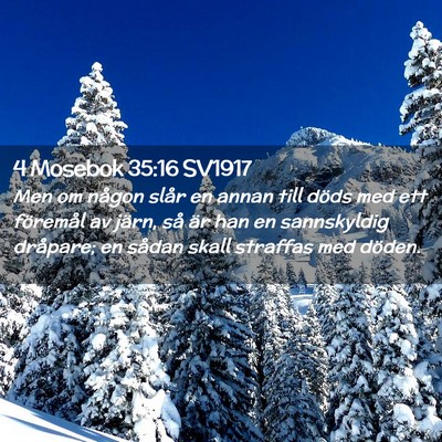 Picture 02 - 4 Mosebok 35:16 SV1917 - Men om någon slår en annan till döds med ett - Bible Verse Picture