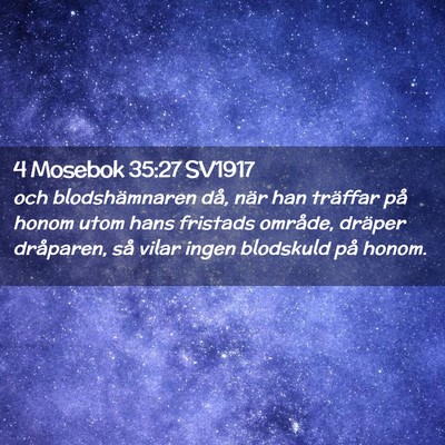 Picture 02 - 4 Mosebok 35:27 SV1917 - och blodshämnaren då, när han träffar på - Bible Verse Picture