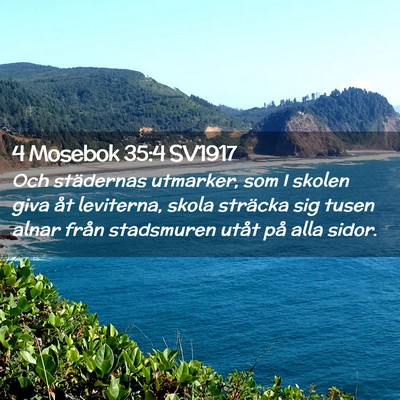 Picture 02 - 4 Mosebok 35:4 SV1917 - Och städernas utmarker, som I skolen giva åt - Bible Verse Picture