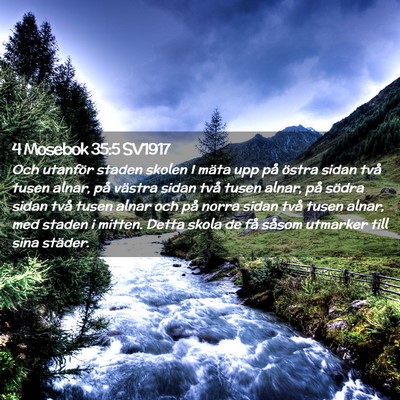 Picture 02 - 4 Mosebok 35:5 SV1917 - Och utanför staden skolen I mäta upp på östra - Bible Verse Picture