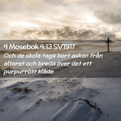 Picture 02 - 4 Mosebok 4:13 SV1917 - Och de skola taga bort askan från altaret och - Bible Verse Picture