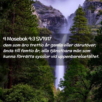 Picture 02 - 4 Mosebok 4:3 SV1917 - dem som äro trettio år gamla eller därutöver, - Bible Verse Picture