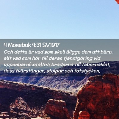 Picture 02 - 4 Mosebok 4:31 SV1917 - Och detta är vad som skall åligga dem att - Bible Verse Picture