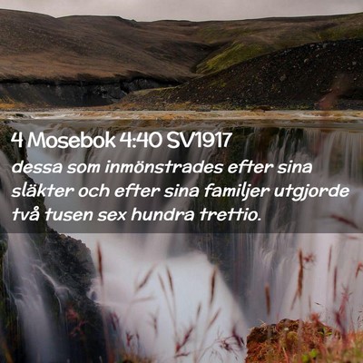 Picture 02 - 4 Mosebok 4:40 SV1917 - dessa som inmönstrades efter sina släkter och - Bible Verse Picture