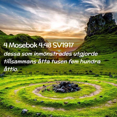 Picture 02 - 4 Mosebok 4:48 SV1917 - dessa som inmönstrades utgjorde tillsammans - Bible Verse Picture