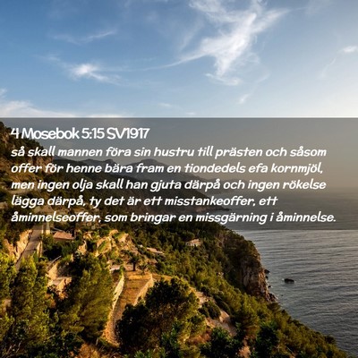 Picture 02 - 4 Mosebok 5:15 SV1917 - så skall mannen föra sin hustru till prästen - Bible Verse Picture