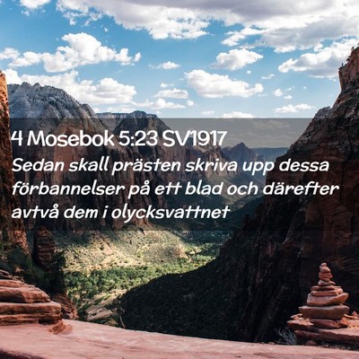 Picture 02 - 4 Mosebok 5:23 SV1917 - Sedan skall prästen skriva upp dessa - Bible Verse Picture
