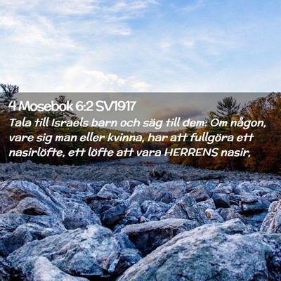 Picture 02 - 4 Mosebok 6:2 SV1917 - Tala till Israels barn och säg till dem: Om - Bible Verse Picture