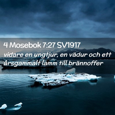 Picture 02 - 4 Mosebok 7:27 SV1917 - vidare en ungtjur, en vädur och ett årsgammalt - Bible Verse Picture