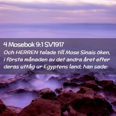 Picture 02 - 4 Mosebok 9:1 SV1917 - Och HERREN talade till Mose Sinais öken, i - Bible Verse Picture