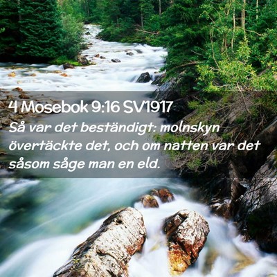 Picture 02 - 4 Mosebok 9:16 SV1917 - Så var det beständigt: molnskyn övertäckte - Bible Verse Picture