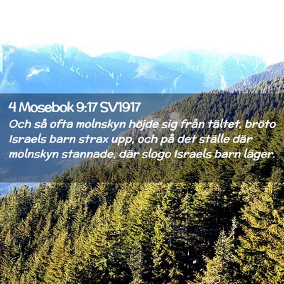 Picture 02 - 4 Mosebok 9:17 SV1917 - Och så ofta molnskyn höjde sig från tältet, - Bible Verse Picture