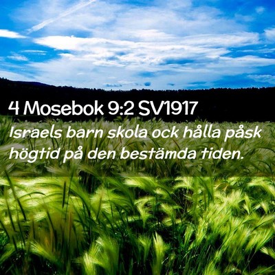 Picture 02 - 4 Mosebok 9:2 SV1917 - Israels barn skola ock hålla påsk högtid på - Bible Verse Picture