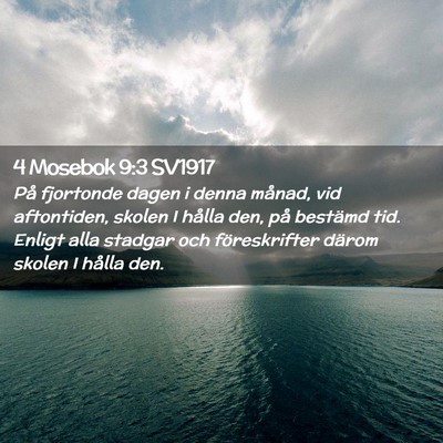 Picture 02 - 4 Mosebok 9:3 SV1917 - På fjortonde dagen i denna månad, vid - Bible Verse Picture