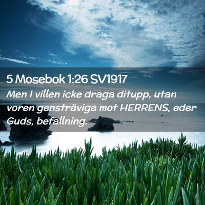 Picture 02 - 5 Mosebok 1:26 SV1917 - Men I villen icke draga ditupp, utan voren - Bible Verse Picture
