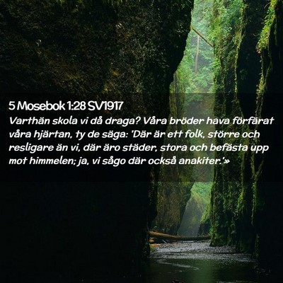 Picture 02 - 5 Mosebok 1:28 SV1917 - Varthän skola vi då draga? Våra bröder hava - Bible Verse Picture