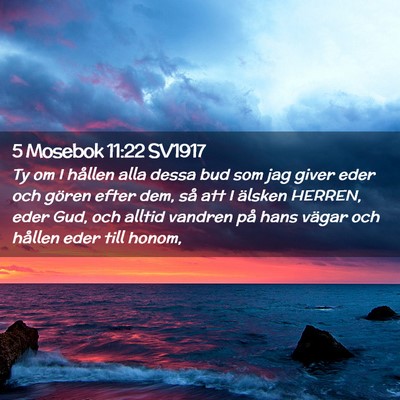Picture 02 - 5 Mosebok 11:22 SV1917 - Ty om I hållen alla dessa bud som jag giver eder - Bible Verse Picture
