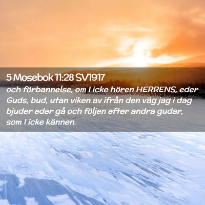 Picture 02 - 5 Mosebok 11:28 SV1917 - och förbannelse, om I icke hören HERRENS, eder - Bible Verse Picture