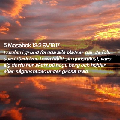 Picture 02 - 5 Mosebok 12:2 SV1917 - I skolen i grund föröda alla platser där de - Bible Verse Picture
