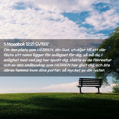 Picture 02 - 5 Mosebok 12:21 SV1917 - Om den plats som HERREN, din Gud, utväljer till - Bible Verse Picture
