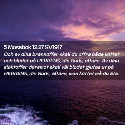Picture 02 - 5 Mosebok 12:27 SV1917 - Och av dina brännoffer skall du offra både - Bible Verse Picture