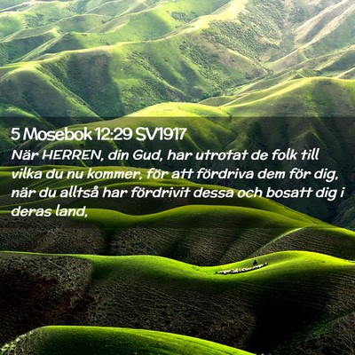 Picture 02 - 5 Mosebok 12:29 SV1917 - När HERREN, din Gud, har utrotat de folk till - Bible Verse Picture