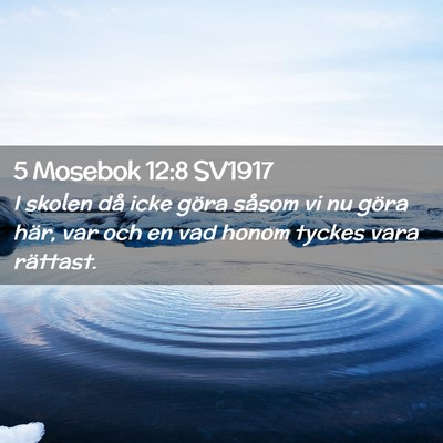 Picture 02 - 5 Mosebok 12:8 SV1917 - I skolen då icke göra såsom vi nu göra här, - Bible Verse Picture