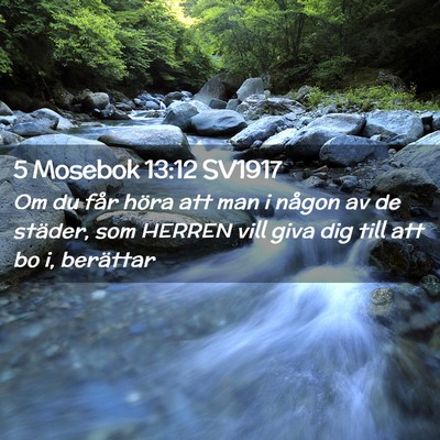 Picture 02 - 5 Mosebok 13:12 SV1917 - Om du får höra att man i någon av de städer, - Bible Verse Picture