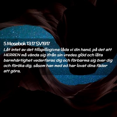 Picture 02 - 5 Mosebok 13:17 SV1917 - Låt intet av det tillspillogivna låda vi din - Bible Verse Picture