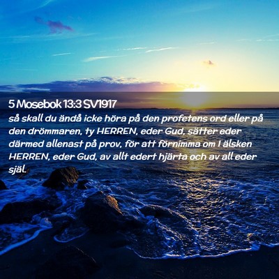 Picture 02 - 5 Mosebok 13:3 SV1917 - så skall du ändå icke höra på den profetens - Bible Verse Picture