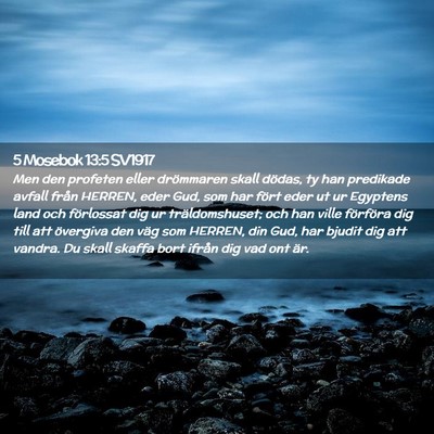 Picture 02 - 5 Mosebok 13:5 SV1917 - Men den profeten eller drömmaren skall dödas, - Bible Verse Picture