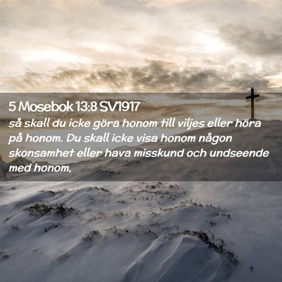 Picture 02 - 5 Mosebok 13:8 SV1917 - så skall du icke göra honom till viljes eller - Bible Verse Picture